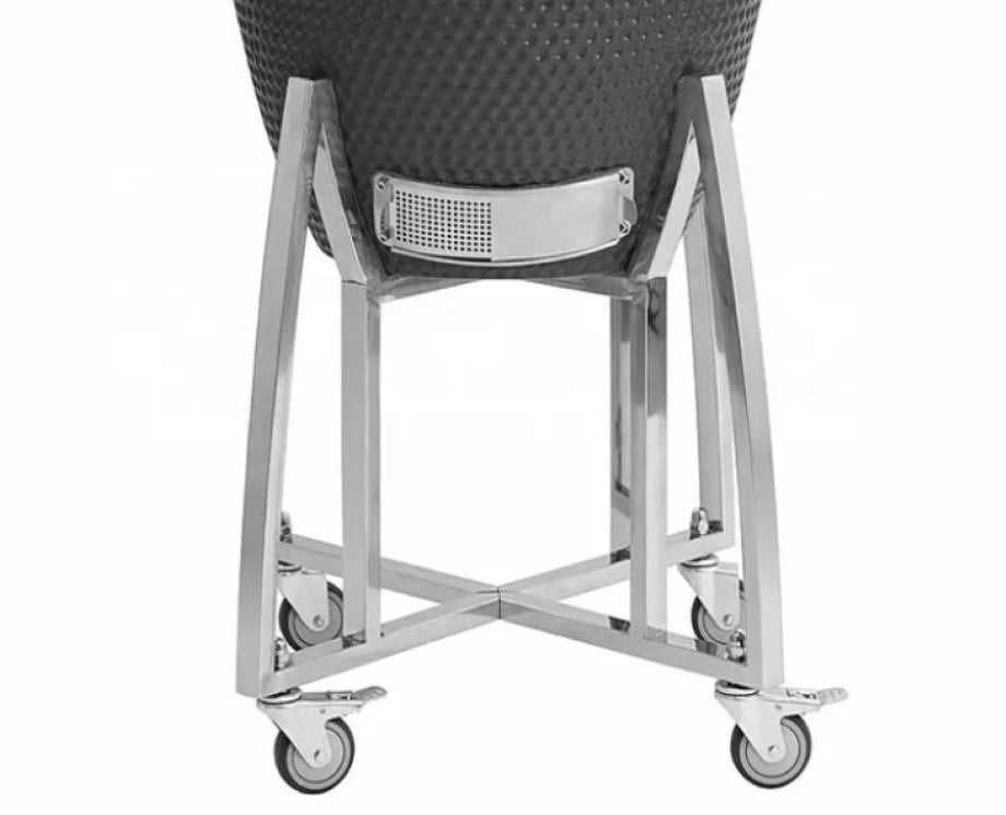 Kamado Table Cart and 21" Large Braai, Smoker, Pizza Oven with Table, Large Shelf and Accessories