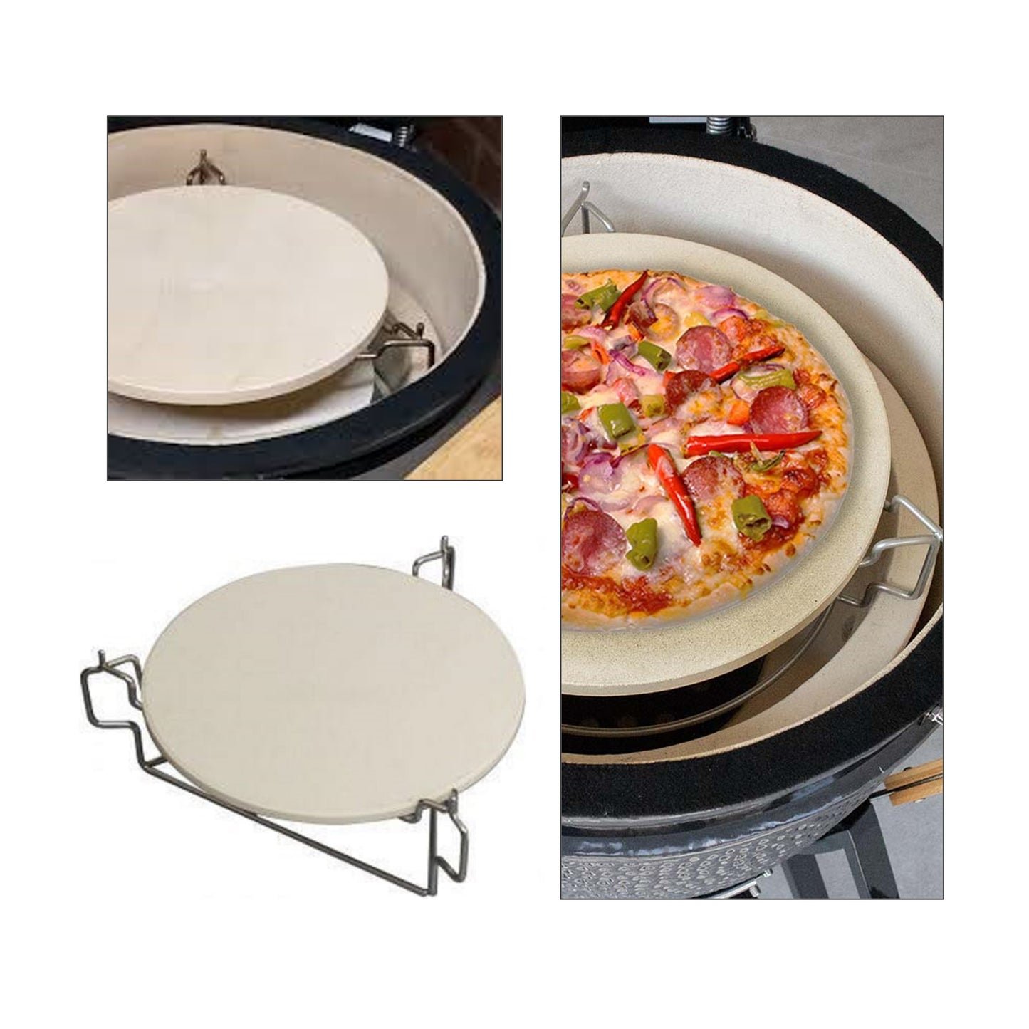 Kamado Versatile Elevator - Lifts Pizza Stone Cooking Surface for Even Baking & More