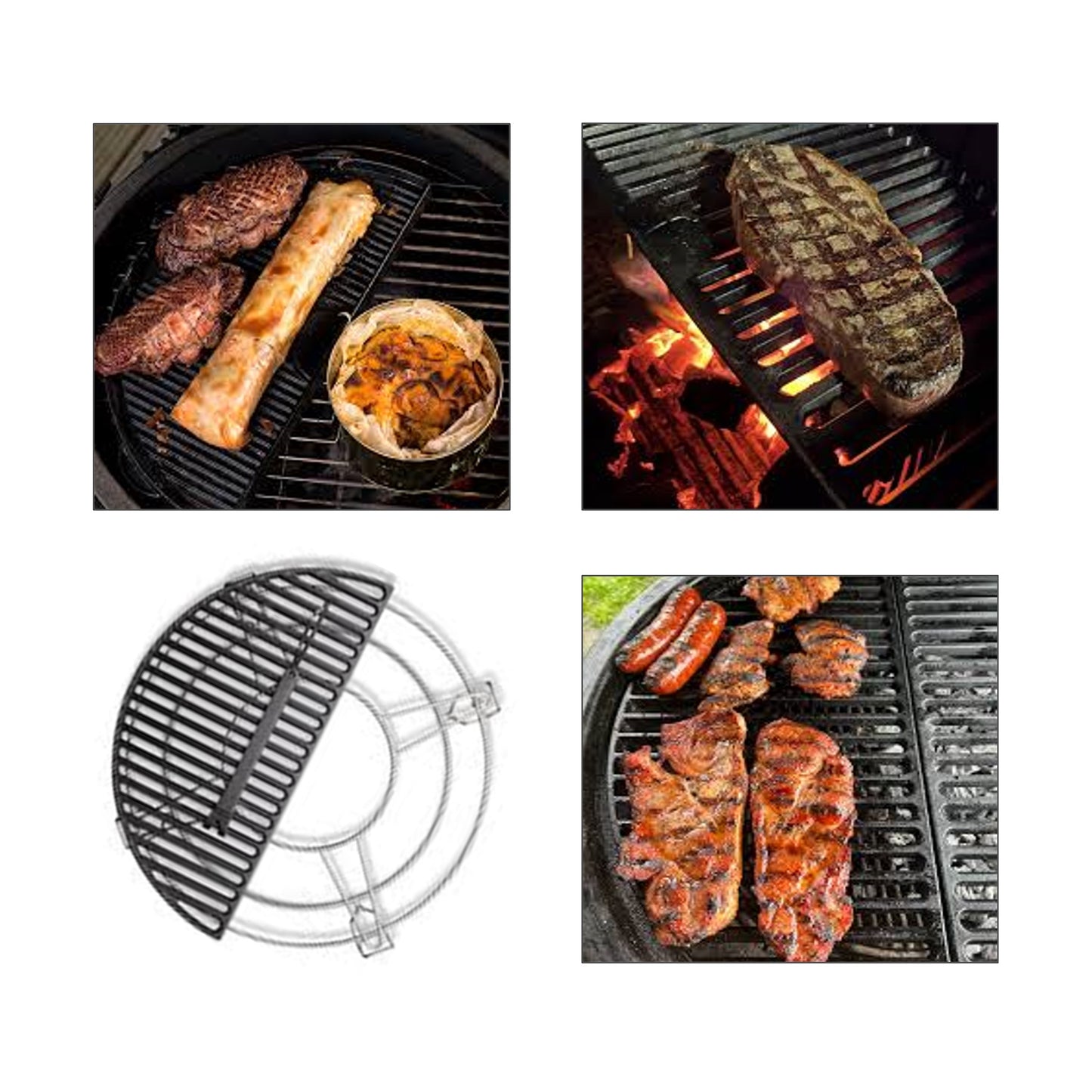 Kamado Half Moon Cast Iron Braai Grid - unparalleled heat retention